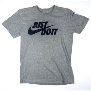Nike Size Small Dri-Fit Short Sleeve Tee Shirt Grey Black Casual Comfort Workout